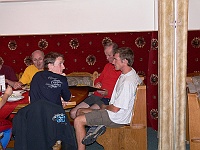 Ebi 2007 Sirka 006  Na večeři v hotelu Alf v Borovanech - Krejsa, Eddy, Martin a Luboš