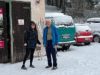 SKI 2026 Mirek 032  V neděli ráno chumelí a Radka pojede s Bohoušem později. - sobota, 21. února